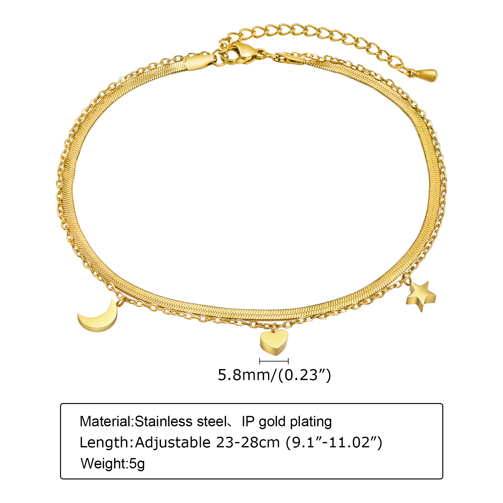 Bracelets de cheville en acier - Jc Jewelry & Watches Photos avis et prix